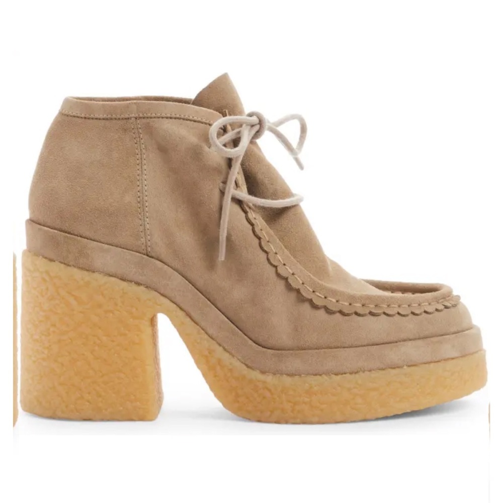 Chloé Jamie Suede Lace-Up Platform Booties